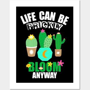 Succulent Cactus Prickly Plants Bloom Cute Funny Inspiration Posters and Art